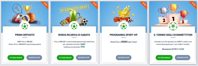 4 dei bonus offerti