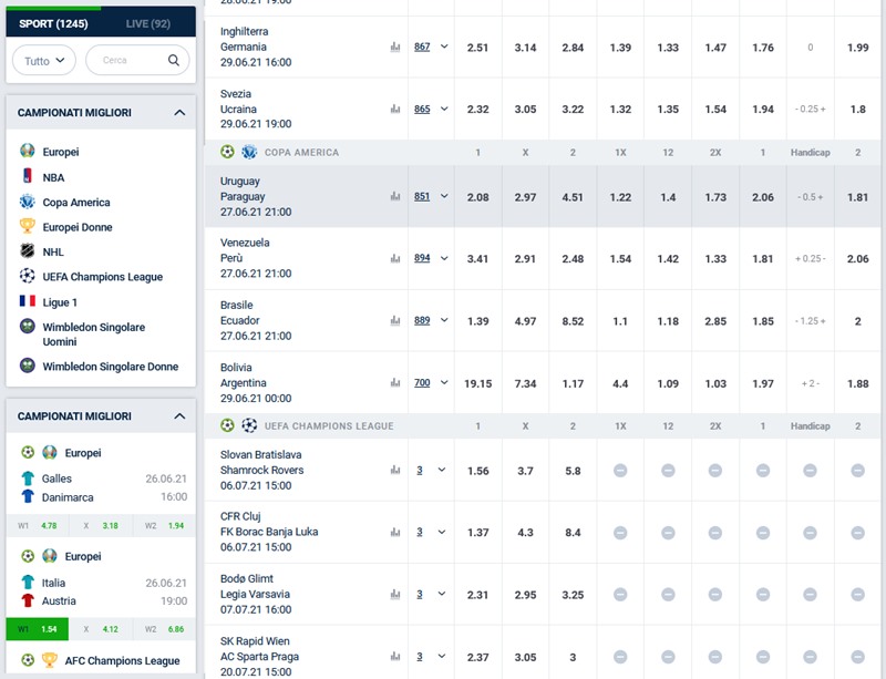 Scommesse sportive con 20bet